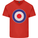 MOD Logo Scooter Biker RAF Royal Air Force Mens V-Neck Cotton T-Shirt Red