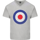 MOD Logo Scooter Biker RAF Royal Air Force Mens V-Neck Cotton T-Shirt Sports Grey