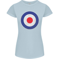 MOD Logo Scooter Biker RAF Royal Air Force Womens Petite Cut T-Shirt Light Blue