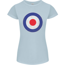 MOD Logo Scooter Biker RAF Royal Air Force Womens Petite Cut T-Shirt Light Blue