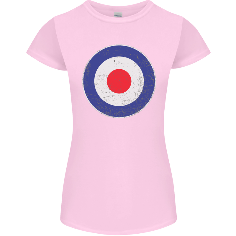 MOD Logo Scooter Biker RAF Royal Air Force Womens Petite Cut T-Shirt Light Pink