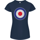 MOD Logo Scooter Biker RAF Royal Air Force Womens Petite Cut T-Shirt Navy Blue