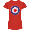 MOD Logo Scooter Biker RAF Royal Air Force Womens Petite Cut T-Shirt Red