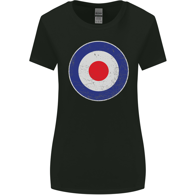 MOD Logo Scooter Biker RAF Royal Air Force Womens Wider Cut T-Shirt Black