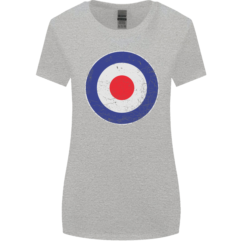 MOD Logo Scooter Biker RAF Royal Air Force Womens Wider Cut T-Shirt Sports Grey