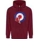 MOD Scooter Motorcycle Motorbike Childrens Kids Hoodie Maroon