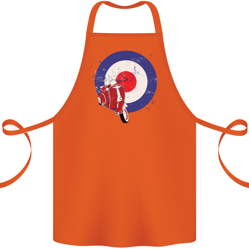 MOD Scooter Motorcycle Motorbike Cotton Apron 100% Organic Orange