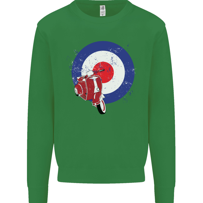 MOD Scooter Motorcycle Motorbike Kids Sweatshirt Jumper Irish Green