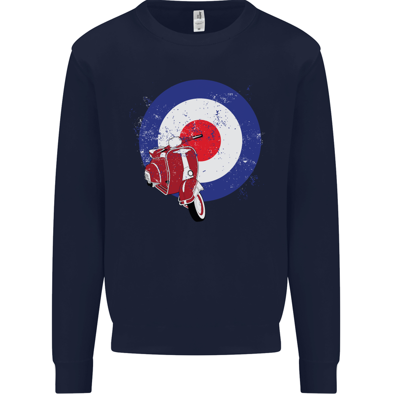 MOD Scooter Motorcycle Motorbike Kids Sweatshirt Jumper Navy Blue