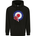 MOD Scooter Motorcycle Motorbike Mens 80% Cotton Hoodie Black