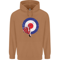 MOD Scooter Motorcycle Motorbike Mens 80% Cotton Hoodie Caramel Latte