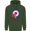 MOD Scooter Motorcycle Motorbike Mens 80% Cotton Hoodie Forest Green