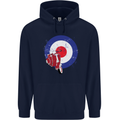 MOD Scooter Motorcycle Motorbike Mens 80% Cotton Hoodie Navy Blue