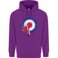 MOD Scooter Motorcycle Motorbike Mens 80% Cotton Hoodie Purple