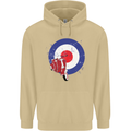 MOD Scooter Motorcycle Motorbike Mens 80% Cotton Hoodie Sand