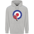 MOD Scooter Motorcycle Motorbike Mens 80% Cotton Hoodie Sports Grey