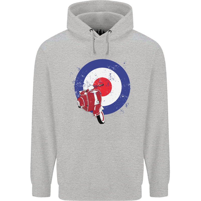 MOD Scooter Motorcycle Motorbike Mens 80% Cotton Hoodie Sports Grey