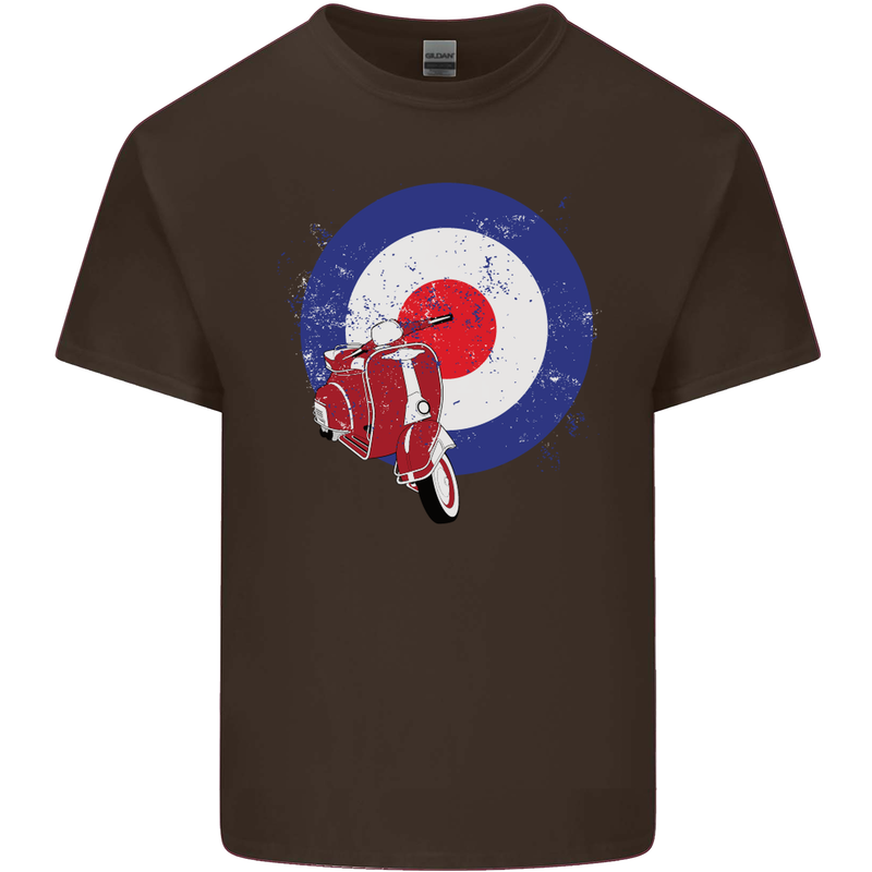 MOD Scooter Motorcycle Motorbike Mens Cotton T-Shirt Tee Top Dark Chocolate