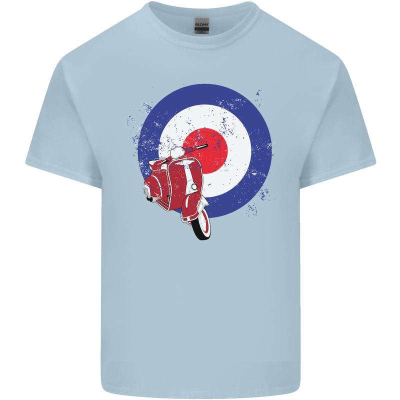 MOD Scooter Motorcycle Motorbike Mens Cotton T-Shirt Tee Top Light Blue