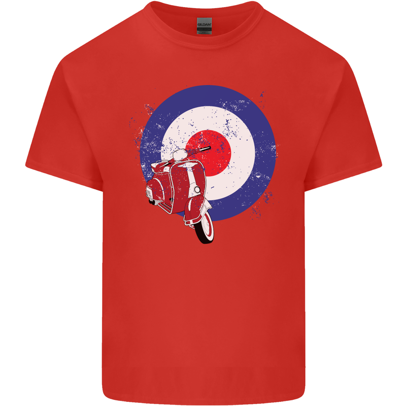 MOD Scooter Motorcycle Motorbike Mens Cotton T-Shirt Tee Top Red