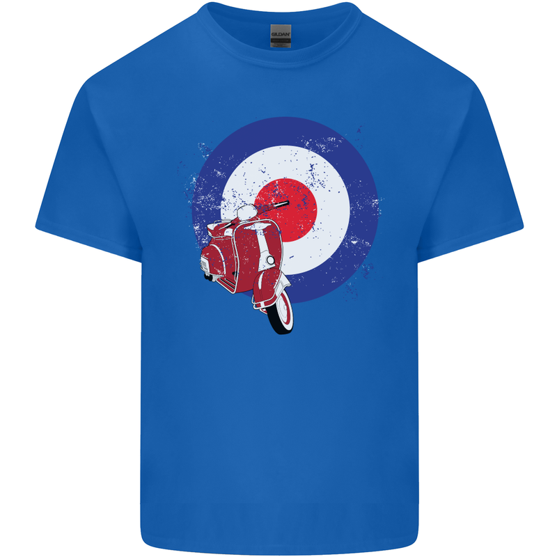 MOD Scooter Motorcycle Motorbike Mens Cotton T-Shirt Tee Top Royal Blue
