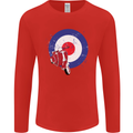 MOD Scooter Motorcycle Motorbike Mens Long Sleeve T-Shirt Red