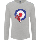 MOD Scooter Motorcycle Motorbike Mens Long Sleeve T-Shirt Sports Grey