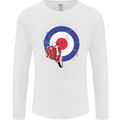 MOD Scooter Motorcycle Motorbike Mens Long Sleeve T-Shirt White