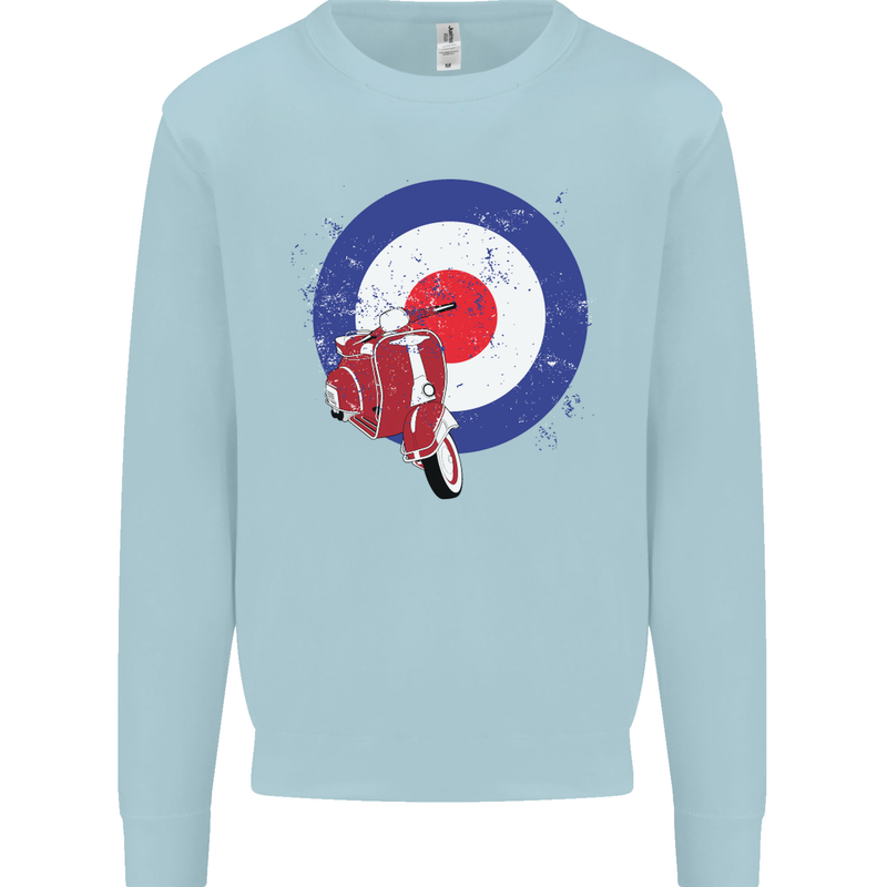 MOD Scooter Motorcycle Motorbike Mens Sweatshirt Jumper Light Blue