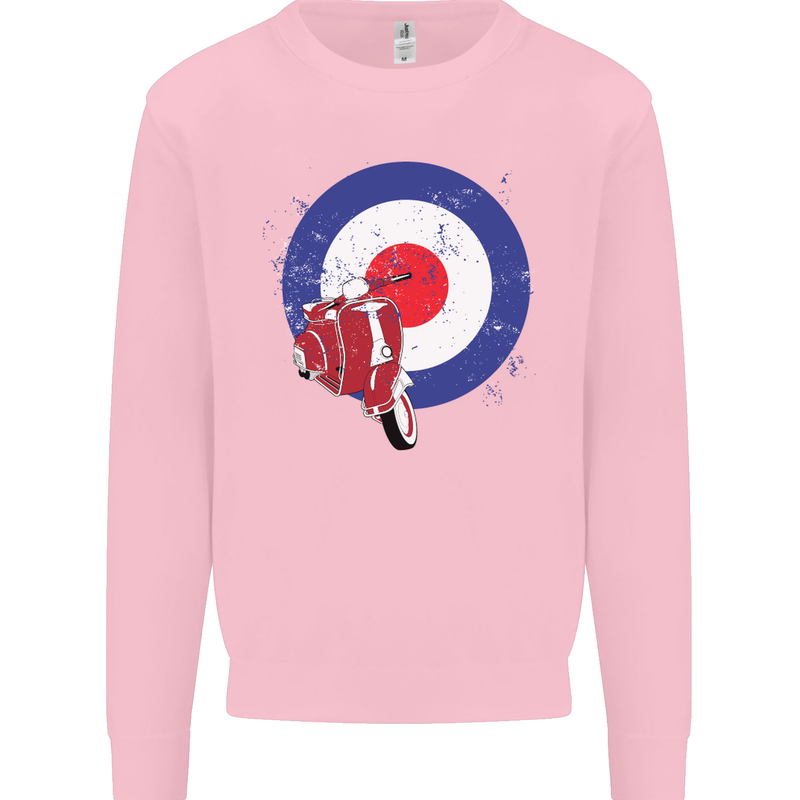 MOD Scooter Motorcycle Motorbike Mens Sweatshirt Jumper Light Pink