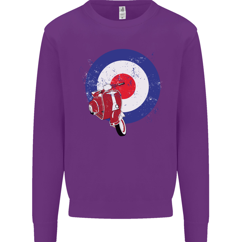 MOD Scooter Motorcycle Motorbike Mens Sweatshirt Jumper Purple