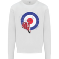 MOD Scooter Motorcycle Motorbike Mens Sweatshirt Jumper White