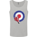 MOD Scooter Motorcycle Motorbike Mens Vest Tank Top Sports Grey