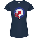 MOD Scooter Motorcycle Motorbike Womens Petite Cut T-Shirt Navy Blue