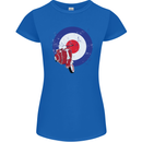 MOD Scooter Motorcycle Motorbike Womens Petite Cut T-Shirt Royal Blue