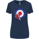 MOD Scooter Motorcycle Motorbike Womens Wider Cut T-Shirt Navy Blue