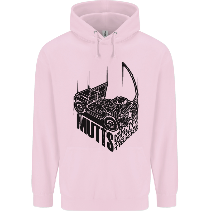 MUTTS Military Utility Tactical Trucks 4x4 Childrens Kids Hoodie Light Pink