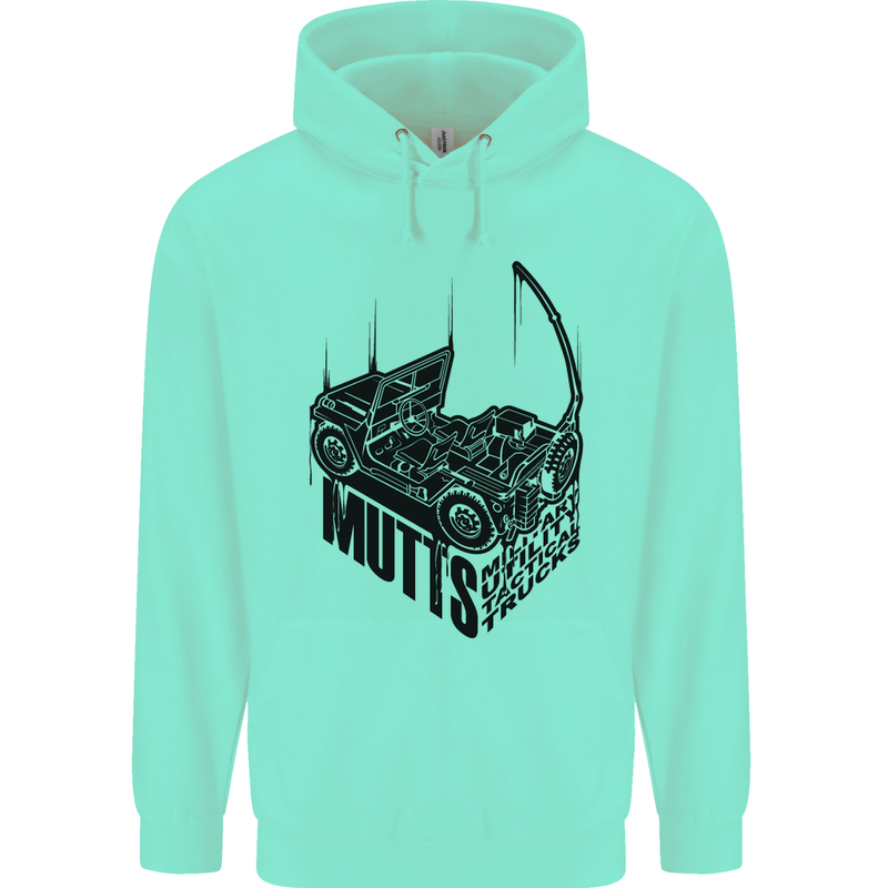 MUTTS Military Utility Tactical Trucks 4x4 Childrens Kids Hoodie Peppermint