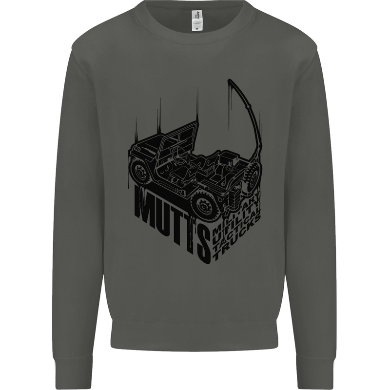 MUTTS Military Utility Tactical Trucks 4x4 Kids Sweatshirt Jumper Storm Grey