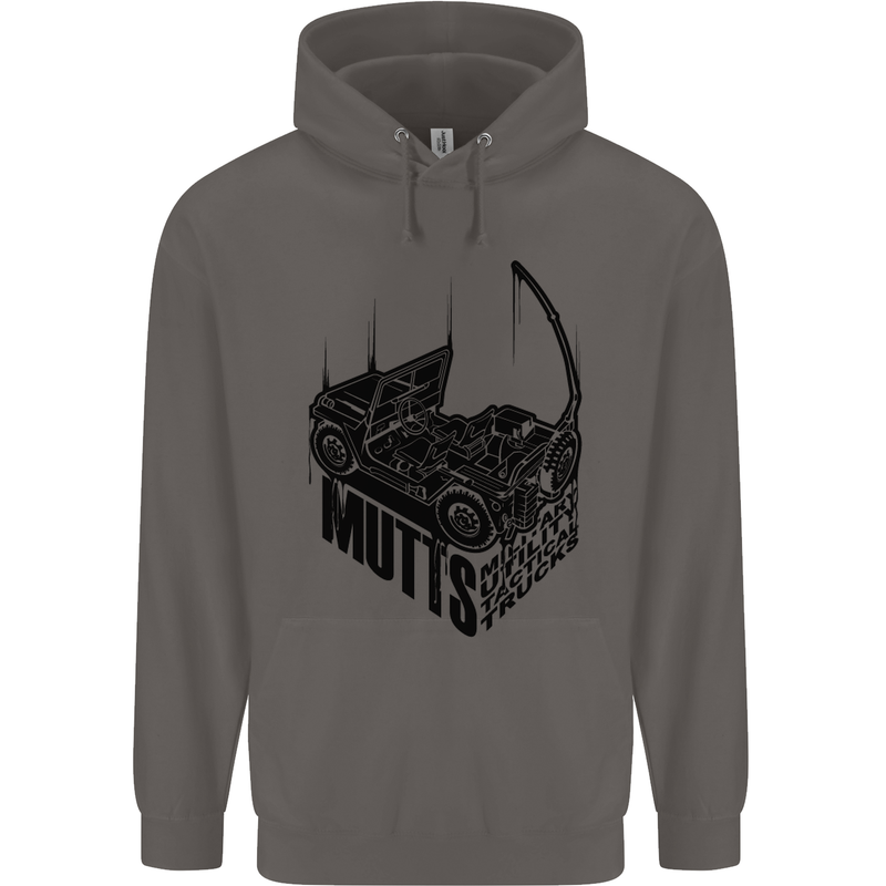 MUTTS Military Utility Tactical Trucks 4x4 Mens 80% Cotton Hoodie Charcoal