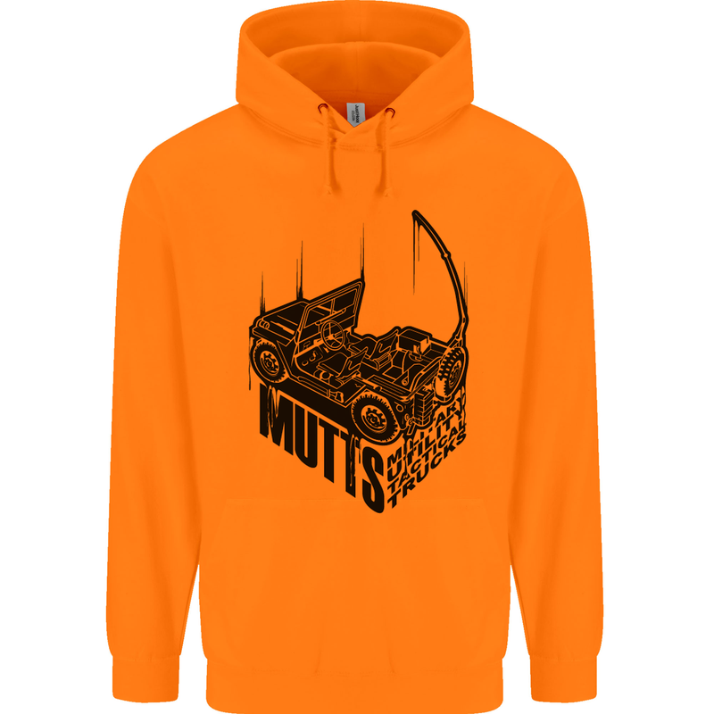 MUTTS Military Utility Tactical Trucks 4x4 Mens 80% Cotton Hoodie Orange