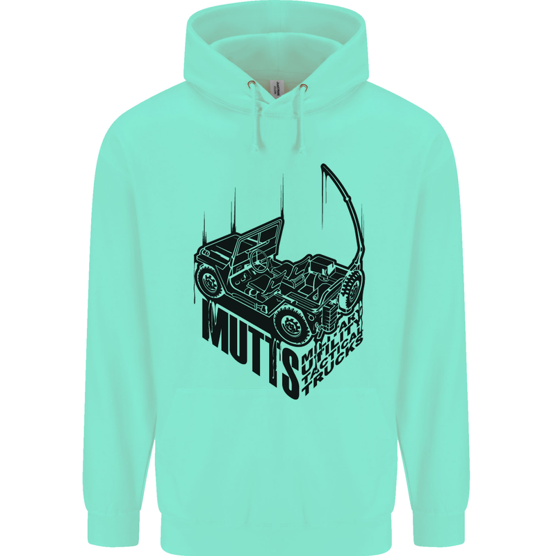 MUTTS Military Utility Tactical Trucks 4x4 Mens 80% Cotton Hoodie Peppermint