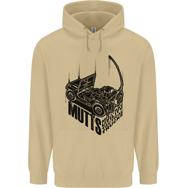 MUTTS Military Utility Tactical Trucks 4x4 Mens 80% Cotton Hoodie Sand