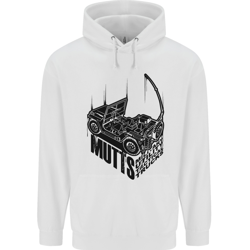 MUTTS Military Utility Tactical Trucks 4x4 Mens 80% Cotton Hoodie White