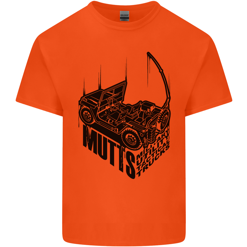 MUTTS Military Utility Tactical Trucks 4x4 Mens Cotton T-Shirt Tee Top Orange