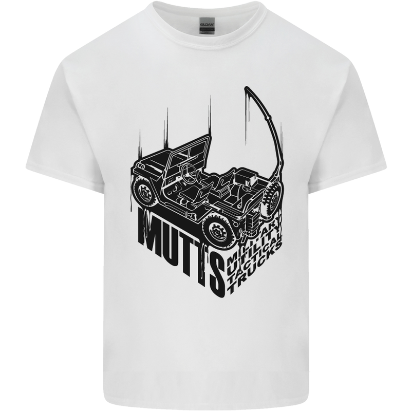 MUTTS Military Utility Tactical Trucks 4x4 Mens Cotton T-Shirt Tee Top White