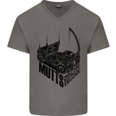 MUTTS Military Utility Tactical Trucks 4x4 Mens V-Neck Cotton T-Shirt Charcoal