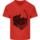 MUTTS Military Utility Tactical Trucks 4x4 Mens V-Neck Cotton T-Shirt Red