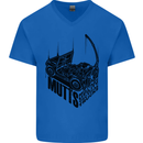 MUTTS Military Utility Tactical Trucks 4x4 Mens V-Neck Cotton T-Shirt Royal Blue