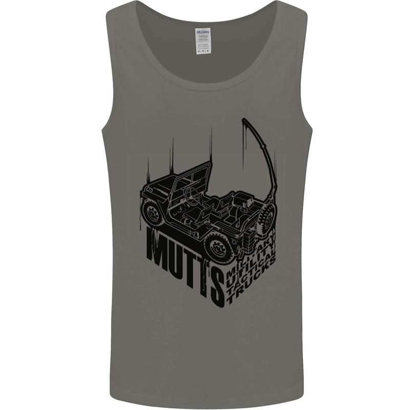 MUTTS Military Utility Tactical Trucks 4x4 Mens Vest Tank Top Charcoal